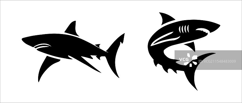鲨鱼剪影图片素材