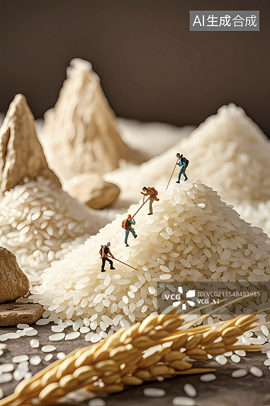 【AI数字艺术】微距大米水稻粮食安全农民农业图片素材