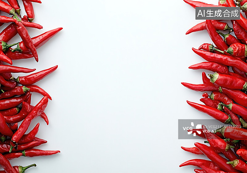 【AI数字艺术】红色的小米辣朝天椒创意背景图片素材