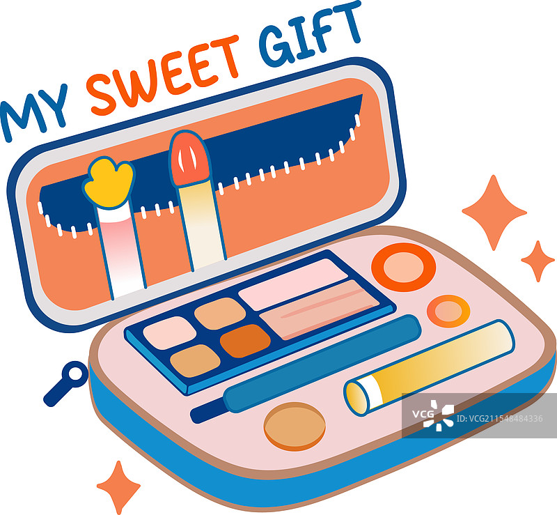 母亲节甜蜜礼物的平面贴纸图片素材