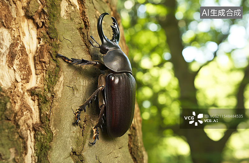【AI数字艺术】巨大的鹿角锹虫图片素材