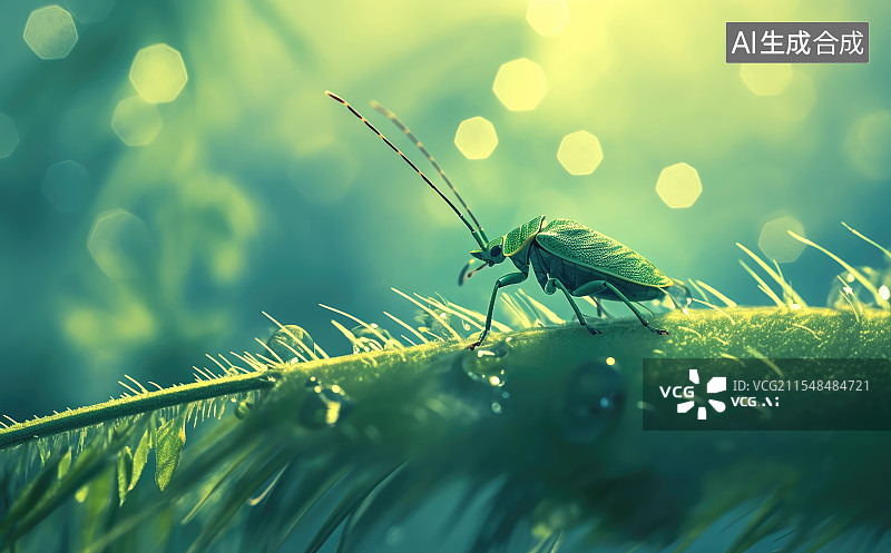【AI数字艺术】特写，农作物上的害虫，天牛虫图片素材