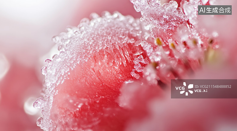 【AI数字艺术】美丽的粉红色冰花图片素材