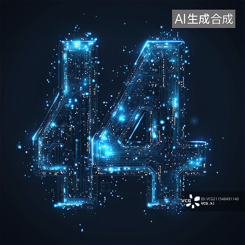 【AI数字艺术】数字8的科技感渲染图片素材