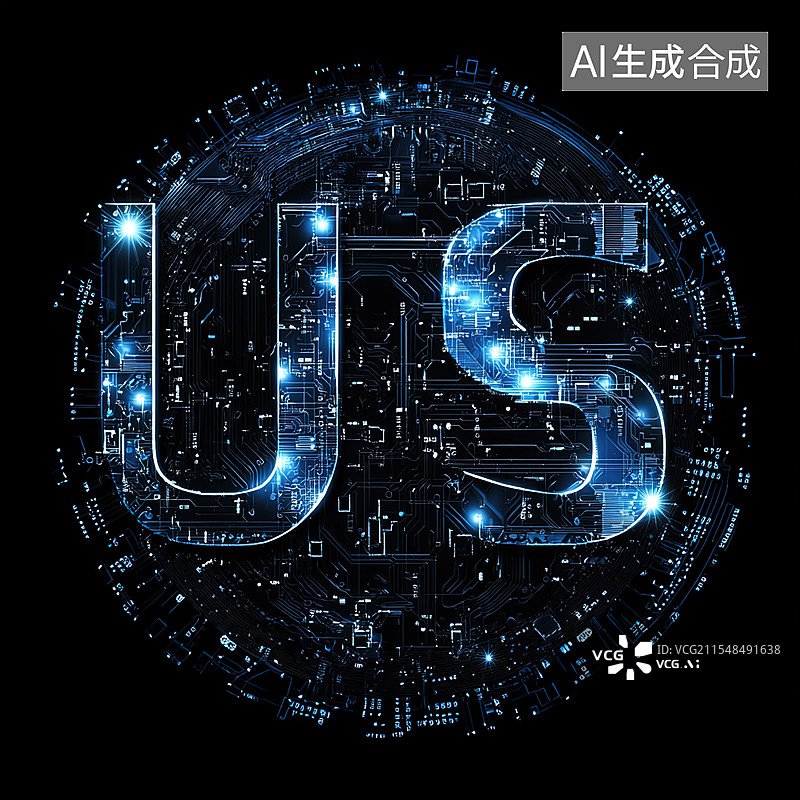 【AI数字艺术】字母US的科技感渲染图片素材