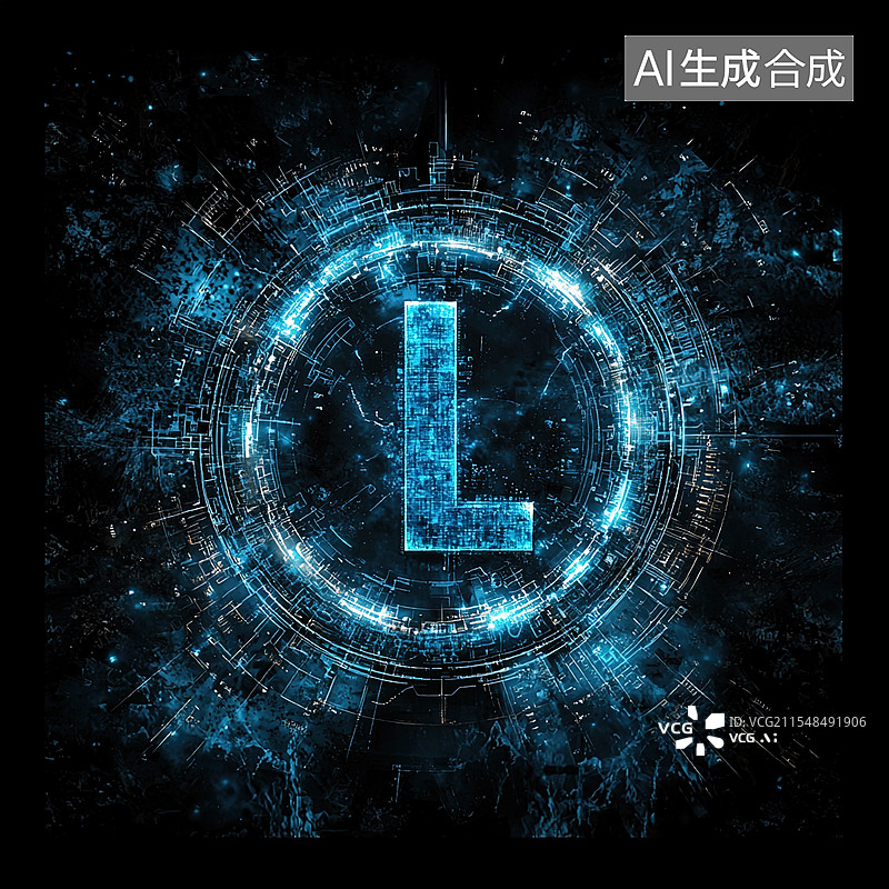 【AI数字艺术】L的科技感渲染图片素材