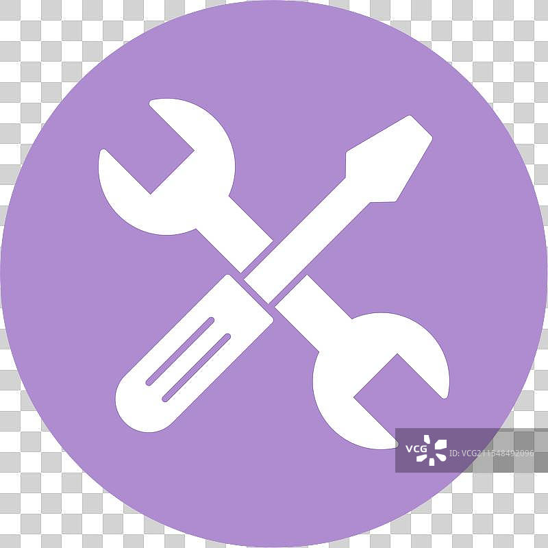 十字扳手图标圆形设计图片素材