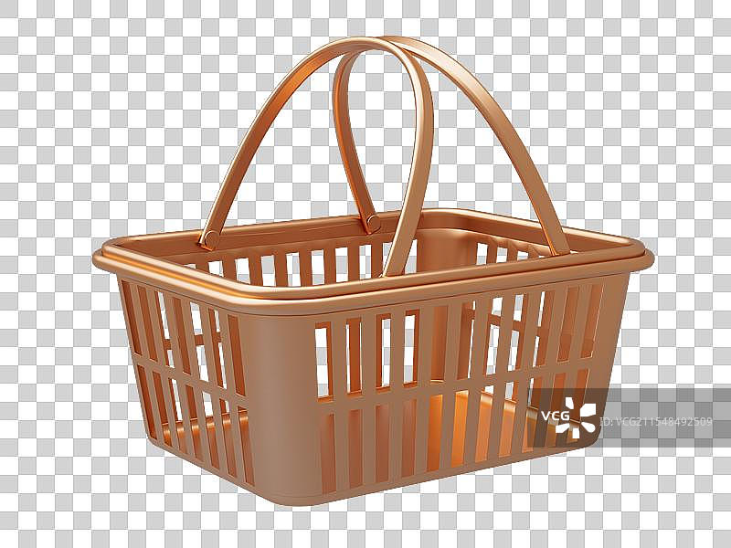 元素插画购物篮三维渲染图片素材