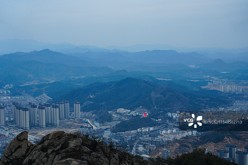 新县西大山俯视图片素材