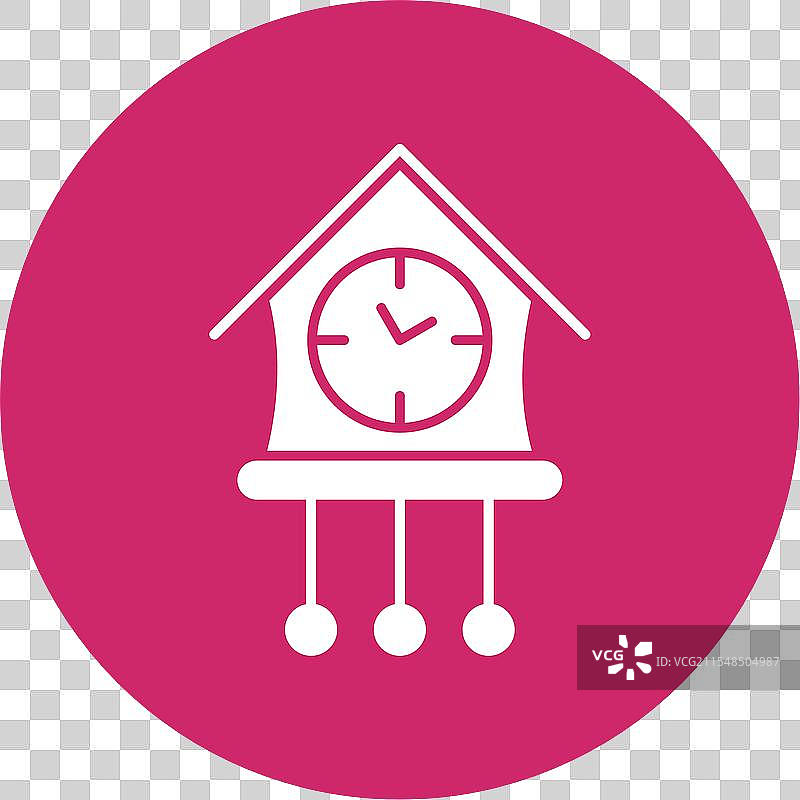 布谷鸟钟图标圆形符号图片素材