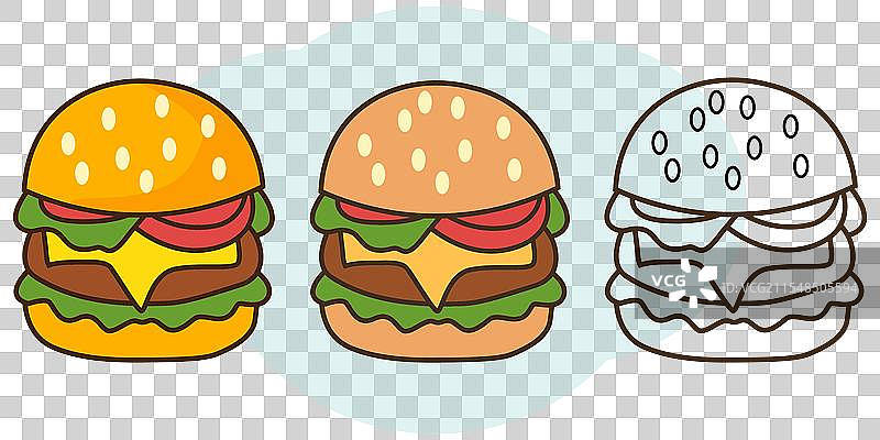 汉堡图标设计合集图片素材