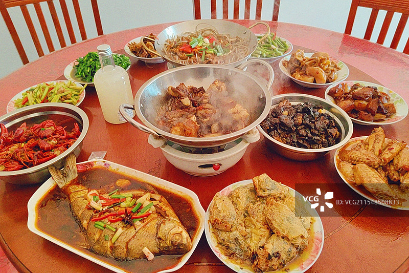 年夜饭美食特写图片素材