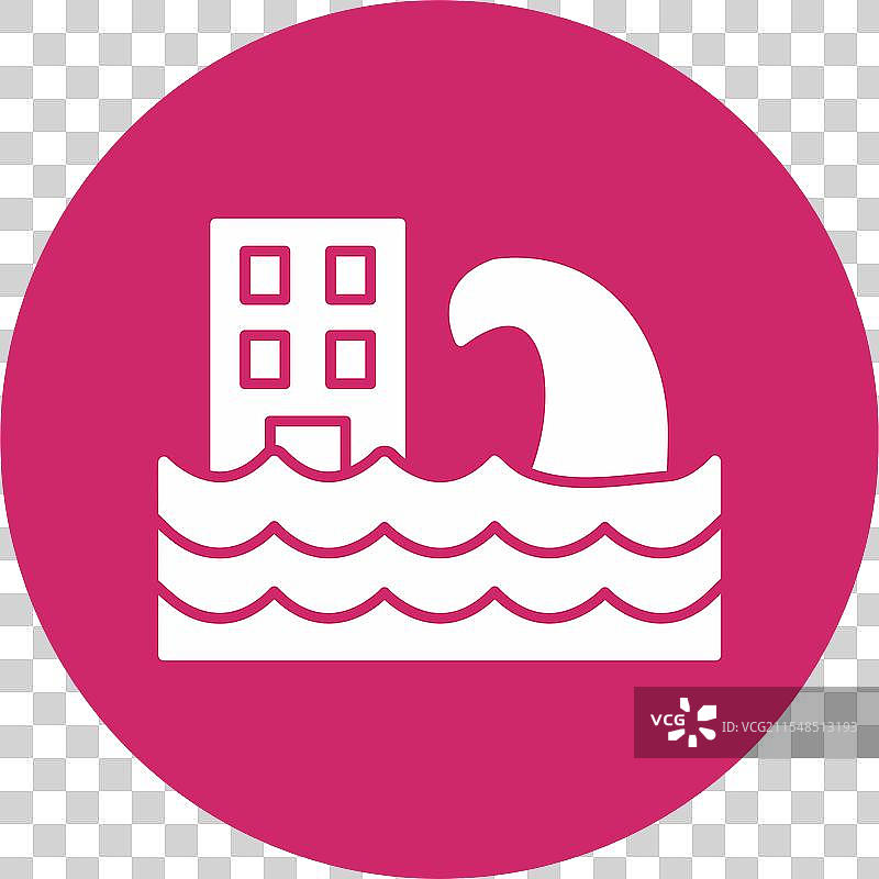 海啸符号圆形图标图片素材