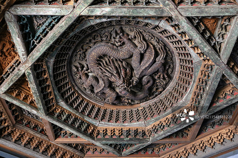 北京隆福寺蟠龙藻井图片素材