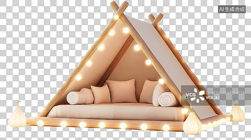 【AI数字艺术】3D卡通野营帐篷图片素材