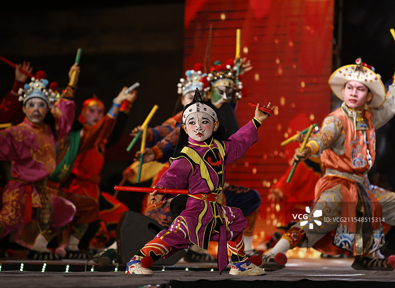 广东潮汕非物质文化遗产英歌舞表演图片素材