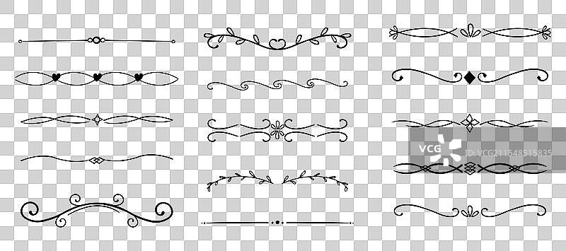 漩涡线分隔符涂鸦装饰花哨图片素材