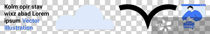 云朵、鸟的剪影和一个人正在阅读的背影图片素材