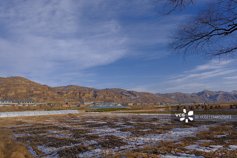 陕北的风光｜绥德县城周边的雪和山川图片素材