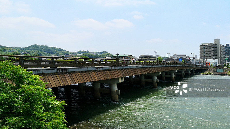 日本京都府宇治市，宇治桥图片素材