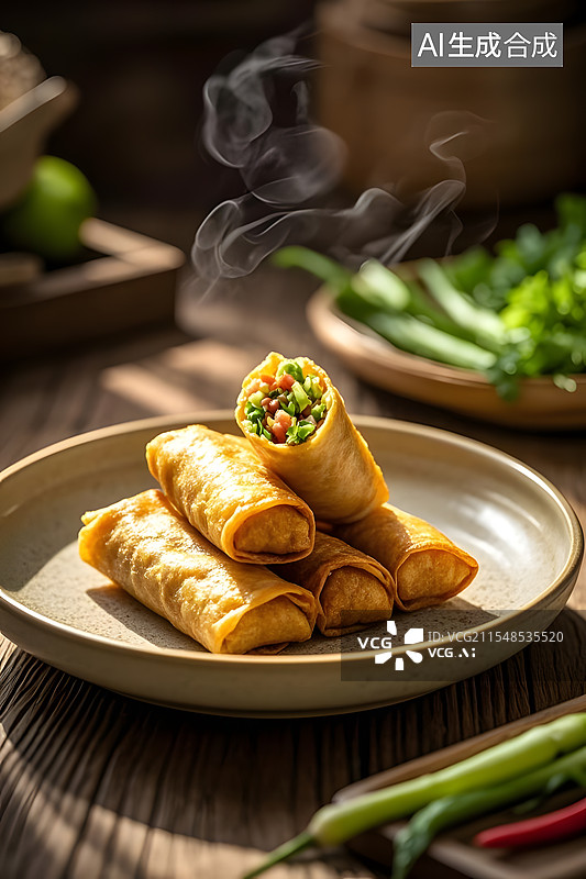 【AI数字艺术】春卷图片素材