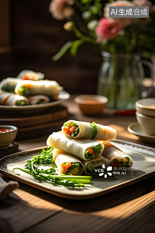 【AI数字艺术】春卷图片素材