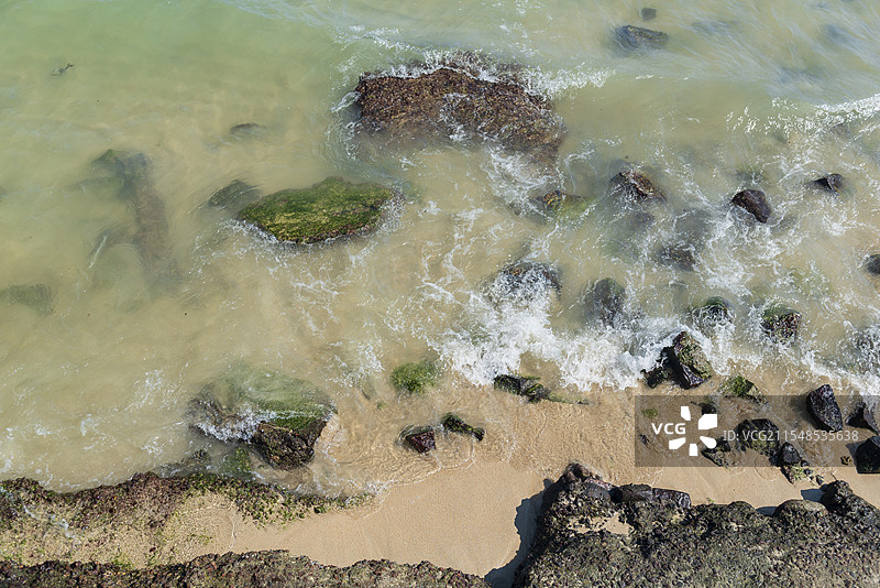 海南省三亚市纯净美丽的西岛海滩图片素材