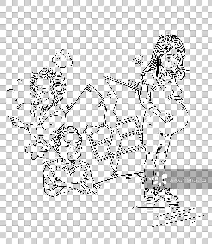 怀孕离婚分房子图片素材