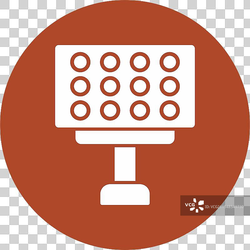 体育场灯光图标圆形符号图片素材