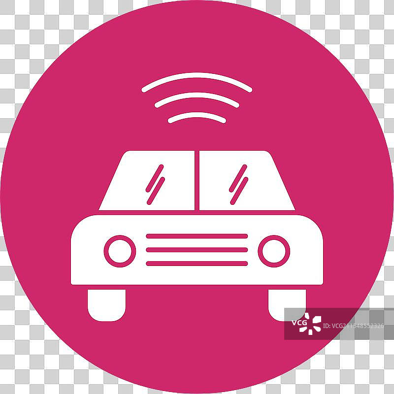 自动驾驶汽车图标圆形设计图片素材