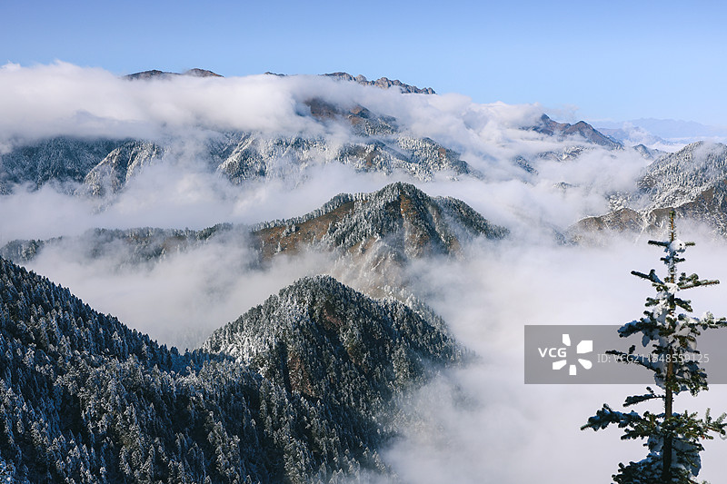 西岭雪山风光图片素材
