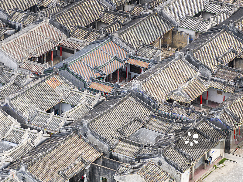 广东省揭阳市普宁市大坝镇白坑村潮汕民居古建筑图片素材