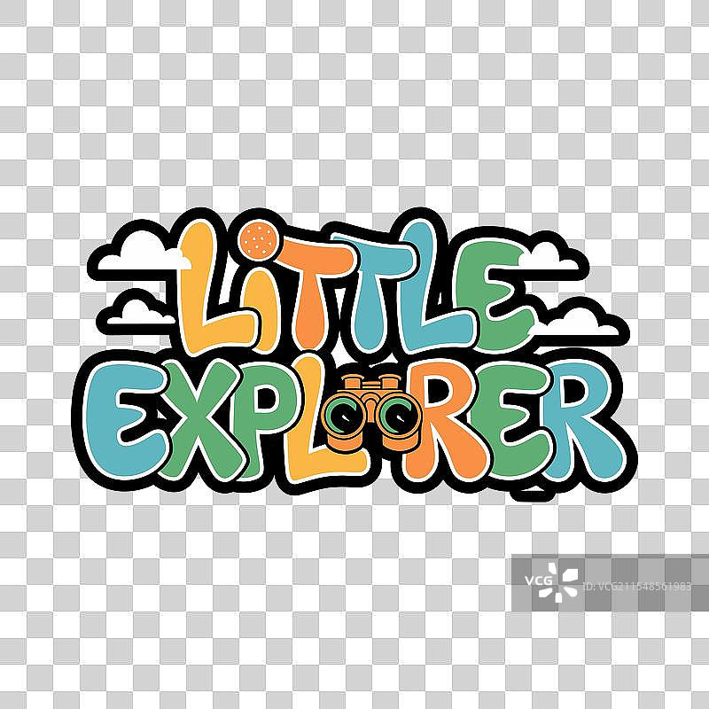 小探险家字母图案T恤设计图片素材