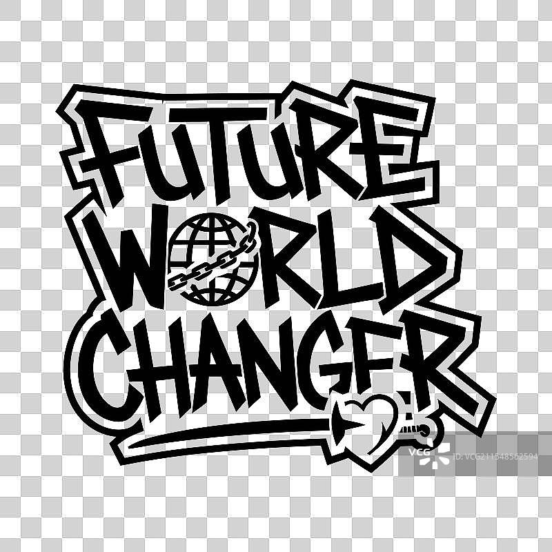 未来世界改变者的排版T恤设计图片素材