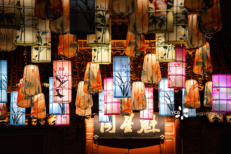 周村大街花灯图片素材