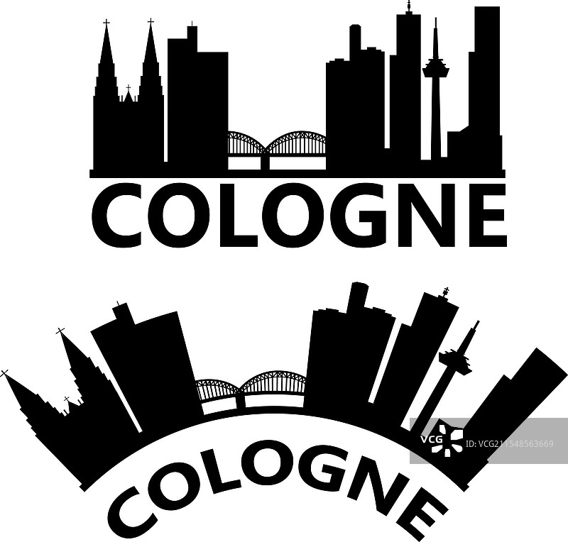 科隆城市天际线剪影 科隆天际线图片素材