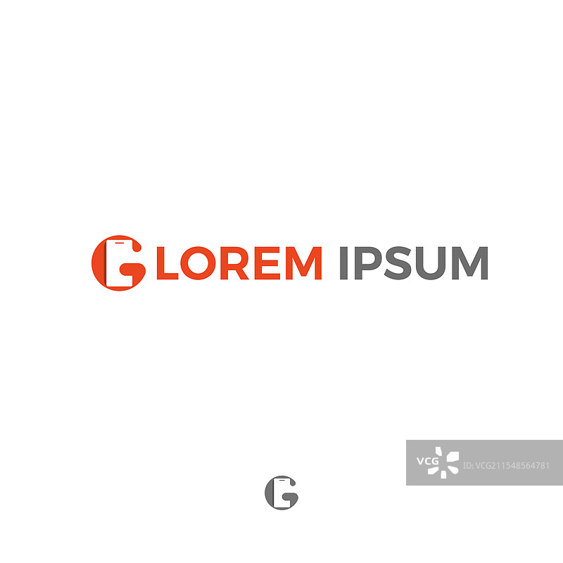 现代智能手机与字母G结合的标志图片素材