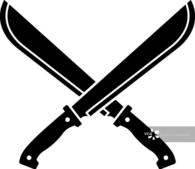 平面风格的交叉剪影图标图片素材