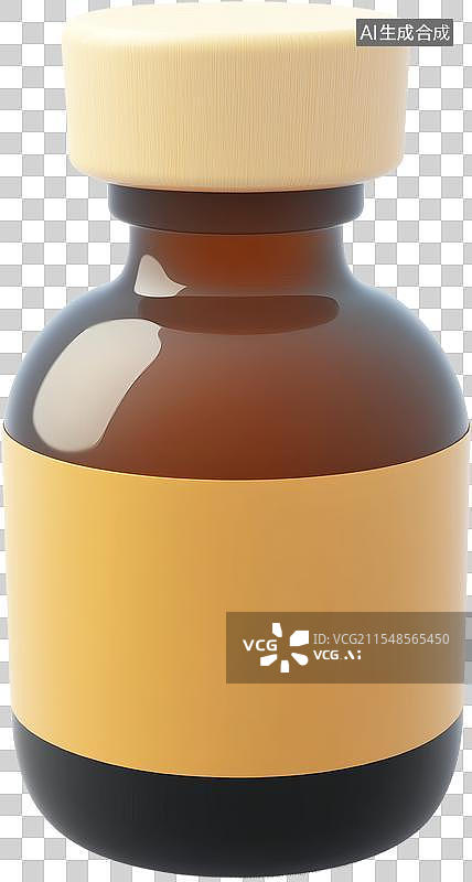 【AI数字艺术】一个3D卡通粘土风材质的碘伏图片素材