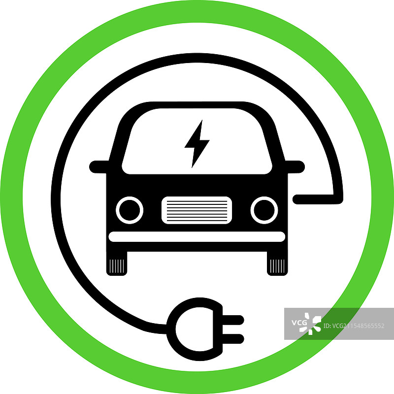 电动汽车充电器与插头图标环保图片素材