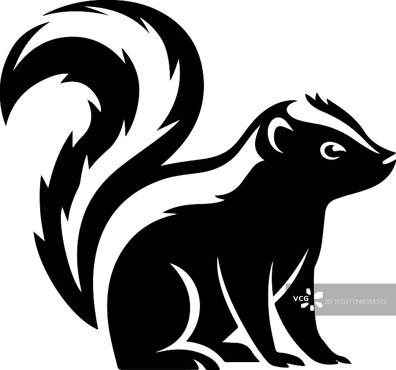 臭鼬标志图标剪影风格图片素材