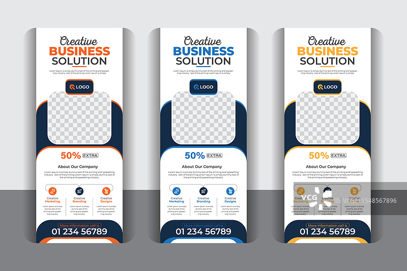 简约干净的现代展示横幅或X型横幅图片素材