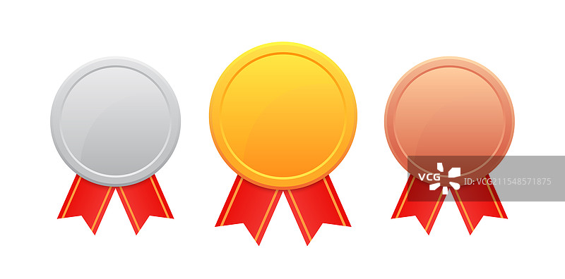 金银铜奖牌奖杯套装图片素材