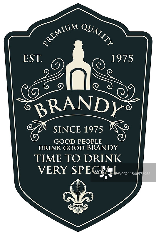 手绘的白兰地横幅或标签图片素材