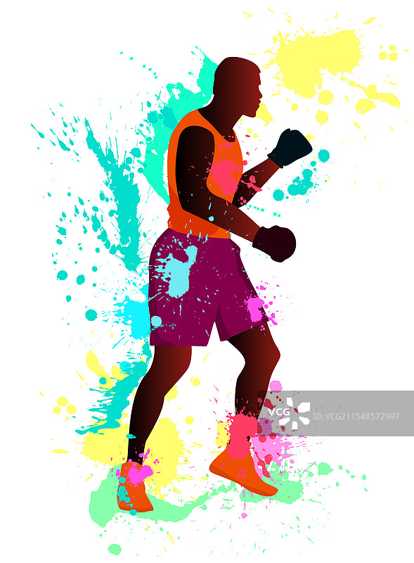 戴着手套的拳击手图片素材