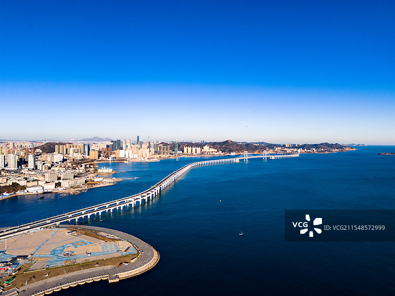 大连星海湾跨海大桥全景图图片素材