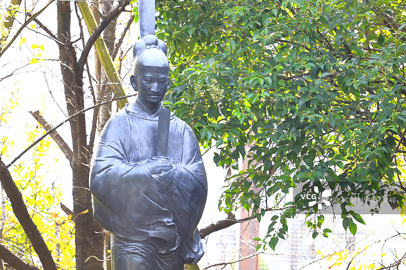 哲学堂公园中的圣德太子雕像图片素材