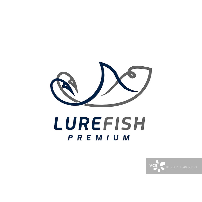 钓鱼者图标，诱饵鱼钩标志设计图片素材