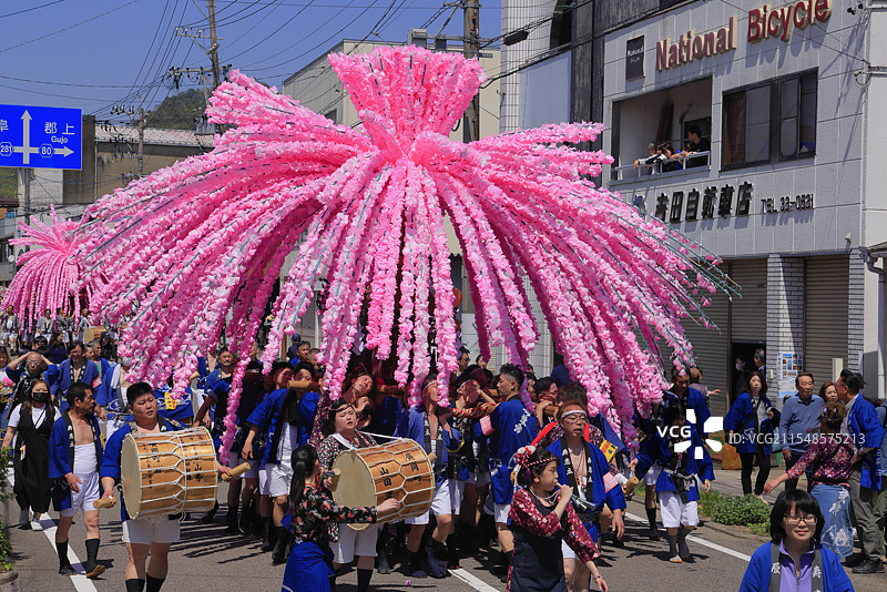 美浓节，花神轿（可移动神社），岐阜县美浓图片素材