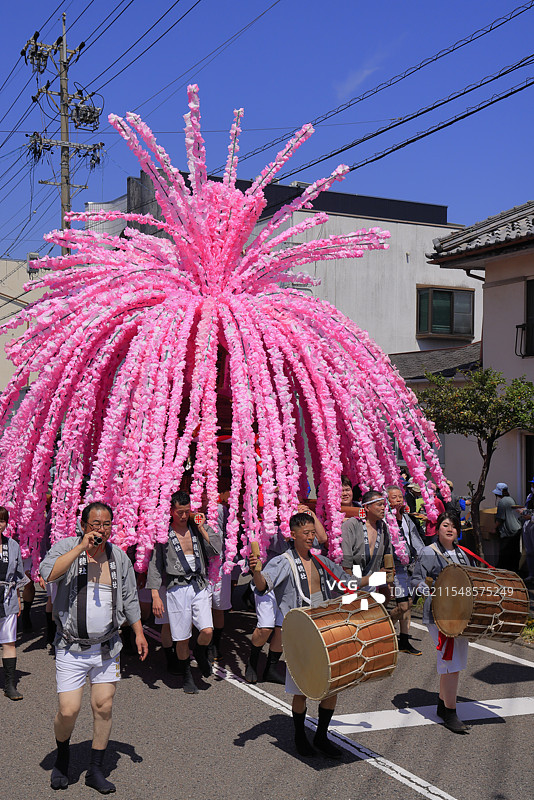 美浓节，花轿（可移动神社）美浓，岐阜县图片素材